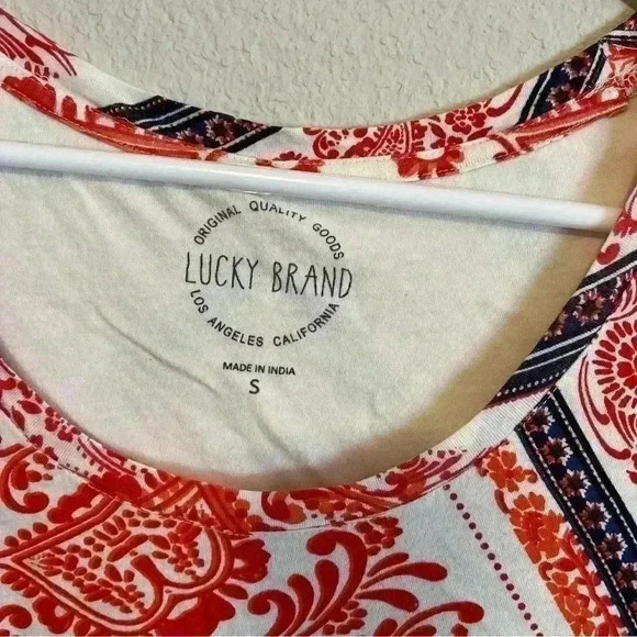 Lucky Brand tank top size small red, blue and off white- patriotic colors EUC - Picture 4 of 4